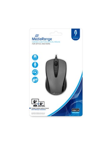 MEDIARANGE OPTICAL MOUSE WIRED MROS201 3button