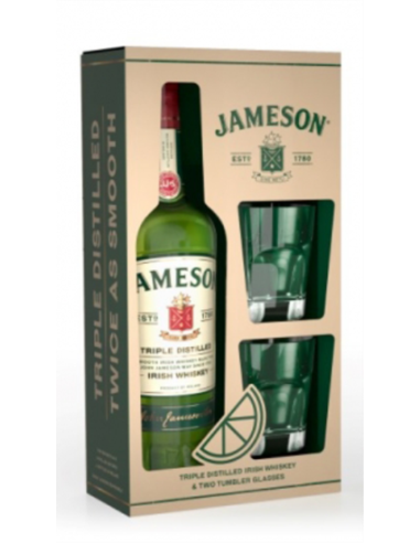 Jameson whisky  + 2 Verres 40° 0.7L-  1x