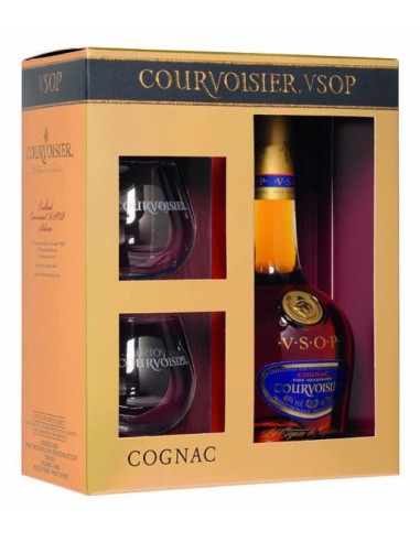 COFFRET COGNAC COURVOISIER AVEC 2 VERRES-1X