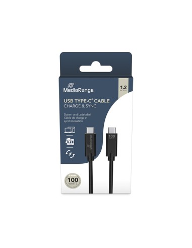 MEDIARANGE TYPE-C CHARGE CABLE 1,2M MRCS214 BLACK