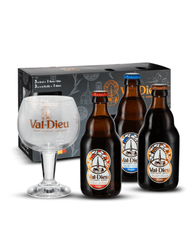 COFFRET VAL DIEU 3X33CL+1 VERRE-1X
