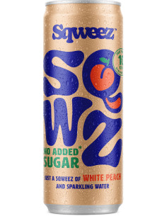 SQWEEZ WHITE PEACH BIO CANS 25CL - 1X12PCS 2