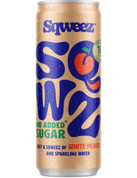 SQWEEZ WHITE PEACH BIO CANS 25CL - 1X12PCS