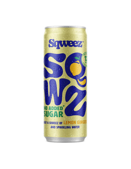 SQWEEZ LEMON GINGER BIO CANS 25CL - 1X12PCS