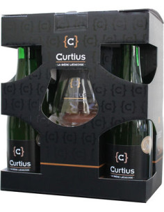 COFFRET CURTIUS 4 BOUTEILLES 7° OW 37,5CL + VERRE-1x