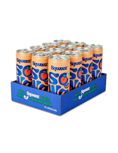 SQWEEZ WHITE PEACH BIO CANS 25CL - 1X12PCS