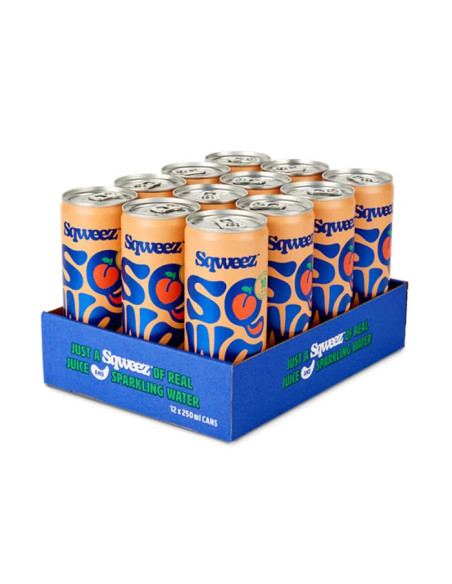SQWEEZ WHITE PEACH BIO CANS 25CL - 1X12PCS