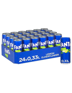 FANTA ZERO LEMON ELDERFLOWER SHOKATA SLEEK CANS 33CL-1X24PCS