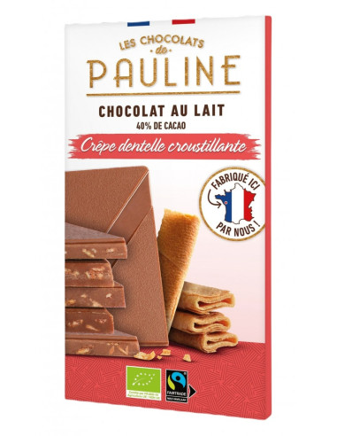 CHOCOLAT AU LAIT crêpe dentelle  Pauline - 80 gr X 1