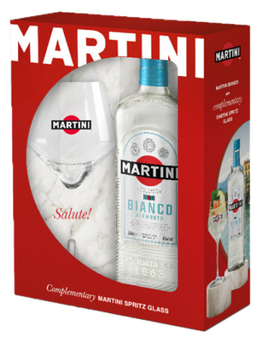 Martini Bianco  + Verre 14.5° 0.75L - 1x