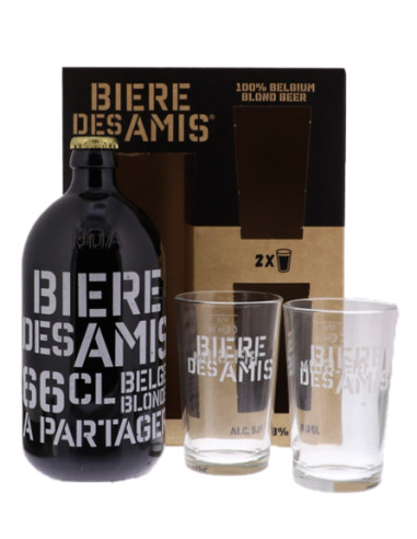 COFFRET BIERE DES AMIS OW 66CL + 2 VERRES 17CL