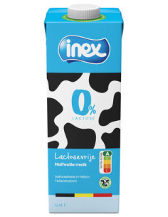 INEX LAIT DEMI ECREME SANS LACTOSE  EURO 1L-1x