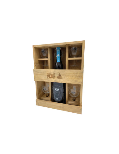 PEAK Coffret Bois 1X 2L+4 verres