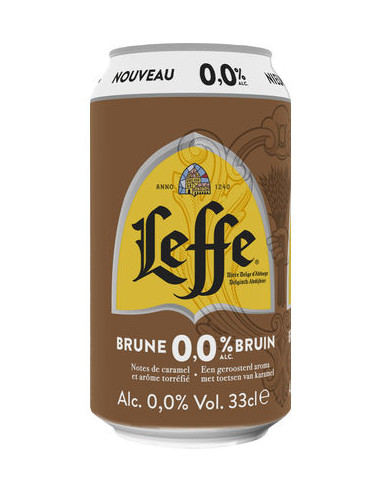 LEFFE BRUNE 0° CANS 33CL 6-PACK