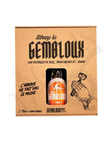 Coffret Abbaye de Gembloux 75Cl + 2 Verres (- x 1)