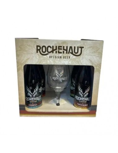 Coffret Rochehaut  4x33CL+2 Verres