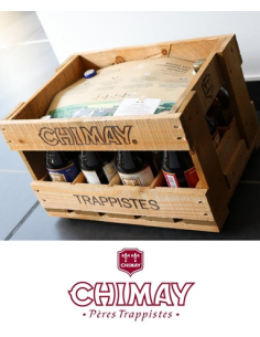Casier Bois Chimay 10X33CL +2Verres-1pcs 2
