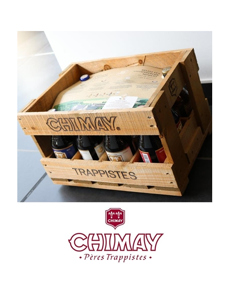 Casier Bois Chimay 10X33CL +2Verres-1pcs