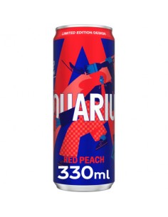 AQUARIUS RED PEACH SLEEK CANS 33CL-1X24PCS