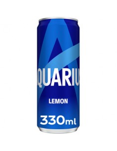 AQUARIUS LEMON SLEEK CANS 33CL-1X24PCS