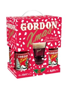 Coffret Gordon's Xmas 4 x 33CL + verre