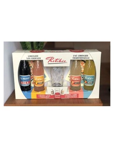 Ritchie Coffret cadeaux 4 bouteilles + 2 pailles métalliques-1x
